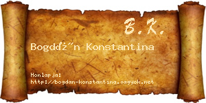 Bogdán Konstantina névjegykártya